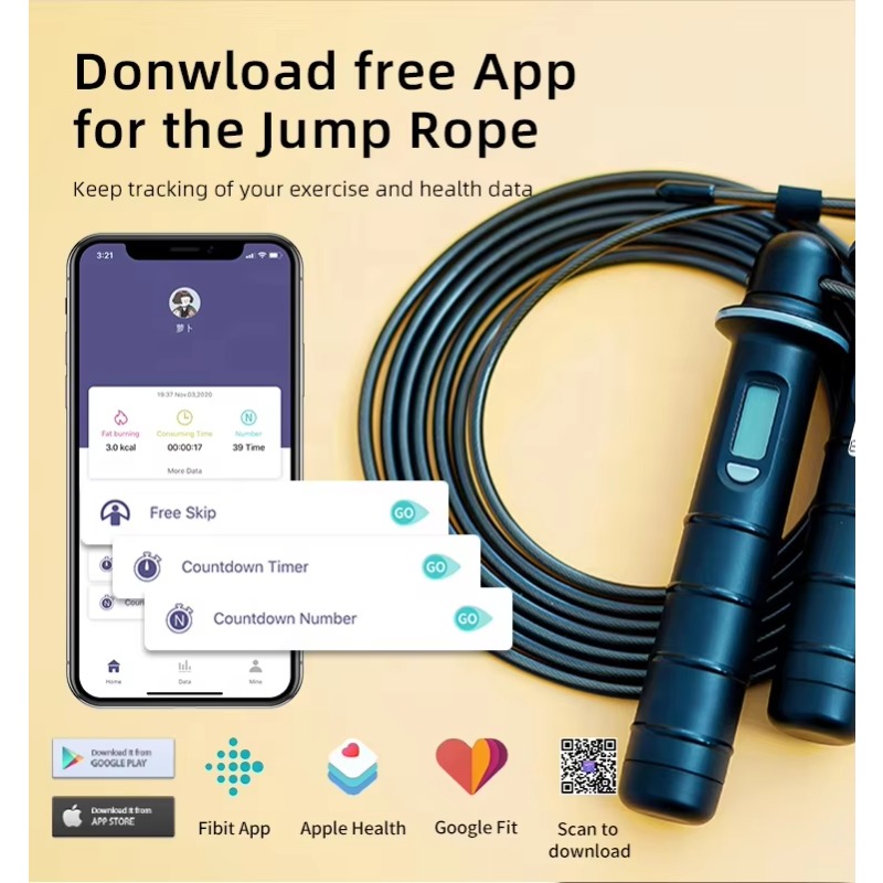 Smart Jump Rope Digital Counter - Heißer Verkauf Großhandel Kalorienzähler Kabelloses SDK