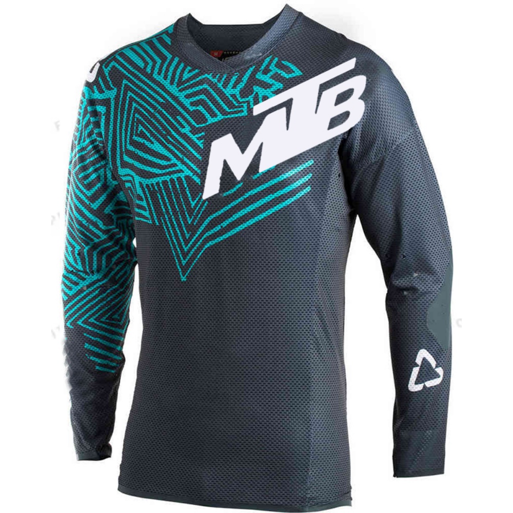 Cycling - Outdoor-Radsport Langarm-Oberteil MTB-Druck Atmungsaktives Mesh Mountainbike-Trikot