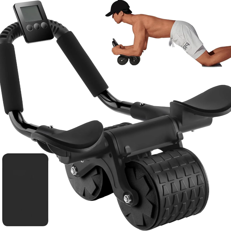 Ab Roller Wheel With Elbow Support - Ellenbogenstütze, automatischer Rückprall, Bauchrad, Kernmuskel-Ab-Trainer mit